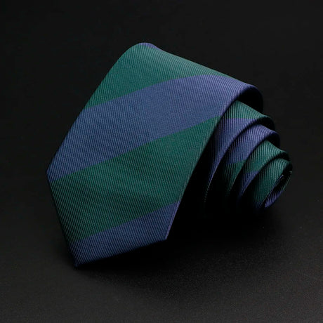 New Men's Tie Classic Stripe 7cm Jacquard Red Blue Green Necktie Daily Wear Cravat Wedding Party Dress Accessories Gift For Man