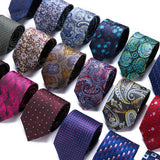 New Style Fashion Men's Tie 7.5 cm Blue Necktie Green & Orange Gravatas For Men Paisley Floral Fit Wedding Workplace