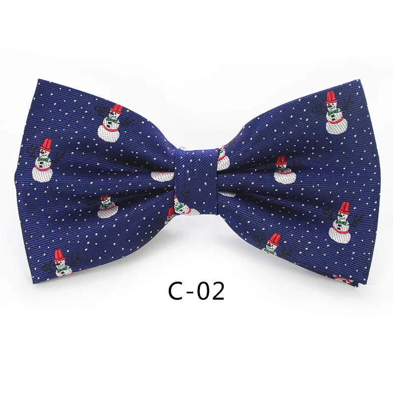 JEMYGINS Christmas Bow Ties for Mens Shirt  Snowflake Christmas Tree Pattern Men Silk Bow Tie  Christmas Party Gift