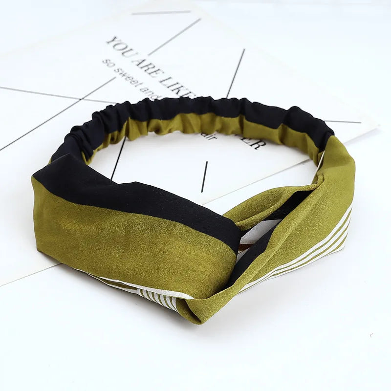 2020 Fashion Bohemian Headband Print Hairbands For Women Girls Vintage Cross Knot Turban Bandanas Headwear Hair Accessories