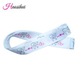 HAOSIHUI Custom Satin Ribbons Personalized Logo Printed Single Face 10~50~100 Yards Polyester for Gift Wedding Birthday DIY Tape