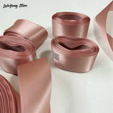 25 38mm 5Meters High Quality Single Face Satin Ribbon Gold Pink Ribbons For Party Wedding Decoration Bridal Rose White Gift Wide