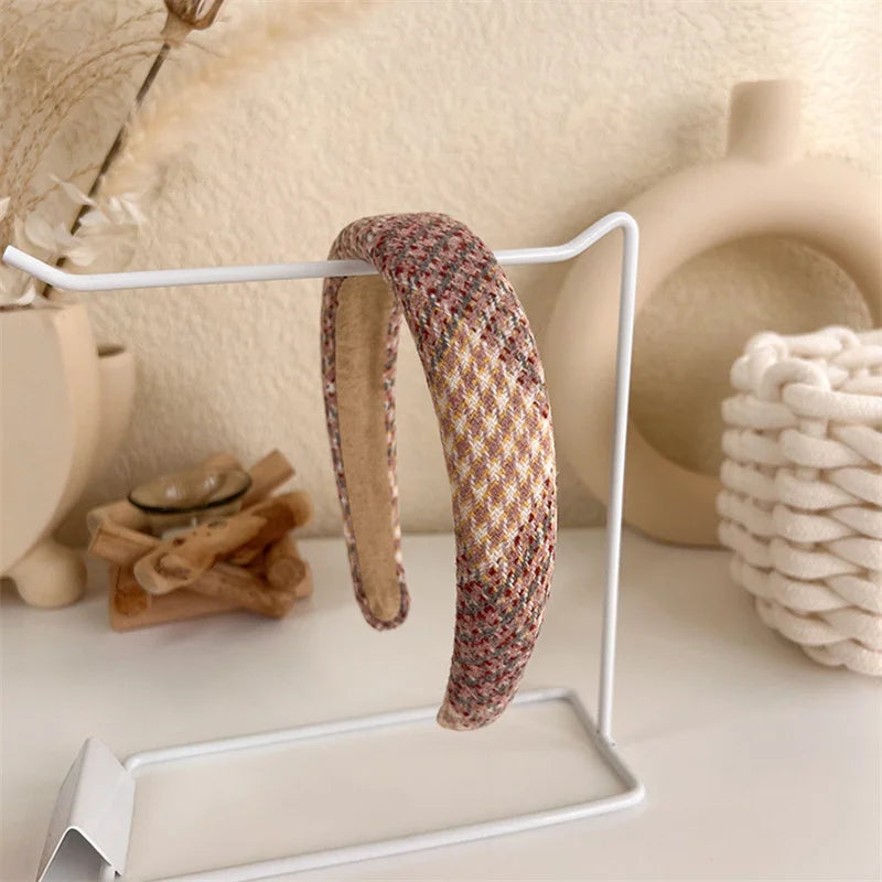2022 Gentle Pink Womans Hairbands Girl Sweet Plush Wide Side Sponge Headband Hair Hoop Fashion Simple Solid Color Hair Accessory
