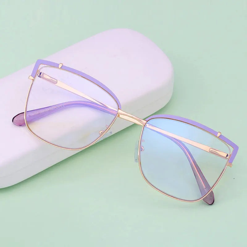 Blue Light Blocking Glasses Frame New Eyewear Prescription Female Eyeglasses Optical Women Spectacles UV400 Anti-Reflective
