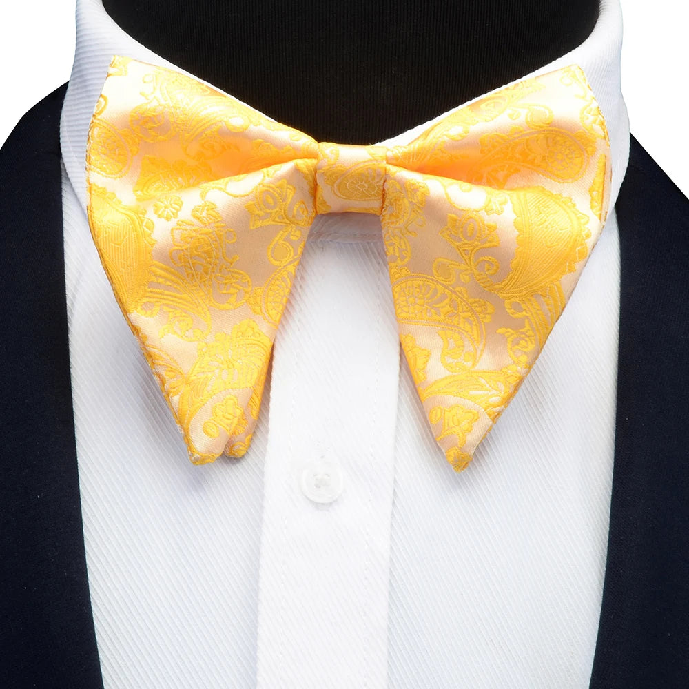 GUSLESON Fashion Paisley Bow Tie For Men Women Classic Big Bowtie For Party Wedding Bowknot Adult Mens Bowties Cravats Red Tie