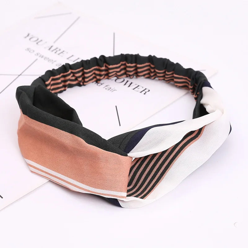 2020 Fashion Bohemian Headband Print Hairbands For Women Girls Vintage Cross Knot Turban Bandanas Headwear Hair Accessories
