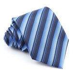 New Men's Formal Tie Striped Blue Gray Necktie 8cm Wide Tie Gift For Man Office Wedding Party Cravat Man Accessories Daily Wear