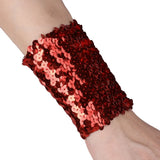 Shiny Sequined Bracelets Womens Girl Stretchy Sparkle Oversleeve Cuffs Cosplay Dancing Party Props Supplies Favors Slap Bracelet