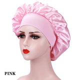 Black Pink Purple Hair Care Caps Silk Bonnet Women'S Nightcaps With Curly Natural Curls Covers With Soft Wide Elastic Adjustable