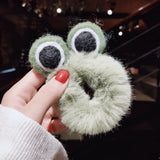 Women Girl Cute Cartoon Hair Scrunchies Panda Cows Cat Rabbit Plush Elastic Hair Bands Sweet Pontail Ties Christmas Accessories