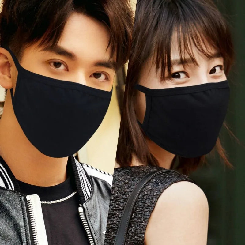 Korean Funny Expression Smile Creative Mouth Face Mask For Mouth Black Kpop Unisex Kawaii Face Mouth Muffle Mask Cotton Fashion