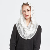 New Fashion Female Ladies veil Tassel Shawls And Scarves Autumn Catholic Mantilla church Women Scarf Fashion Women Scarf