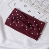 Bow Women's Headbands Pearls Head Bands Knitted Turban Bandana Autumn Winter Elastic Hairband Warm Hair Accessories Headdress