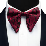 GUSLESON Fashion Paisley Bow Tie For Men Women Classic Big Bowtie For Party Wedding Bowknot Adult Mens Bowties Cravats Red Tie