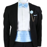 New Fashion Mens Cummerbund Bow Tie Brooch Set Black Red Blue   Waist Seal For Formal Tuxedo Business Suit Dinner Accessories