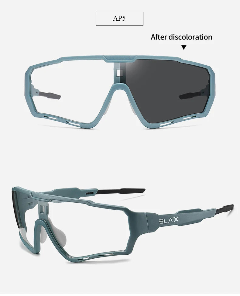 ELAX Brand New Style Photochromic Sunglasses Sports Men Women Mtb Bike Bicycle Eyewear Cycling Glasses