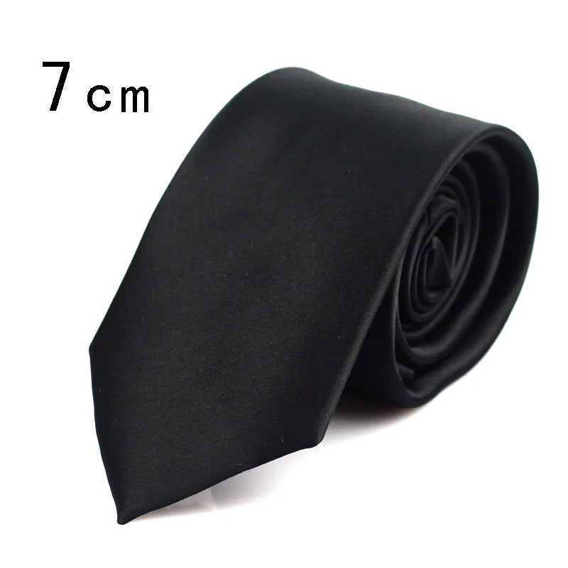 Black Neck Ties For Men Women Casual Suits Solid Tie Gravatas Skinny Mens Neckties For Business Wedding Slim Men Ties