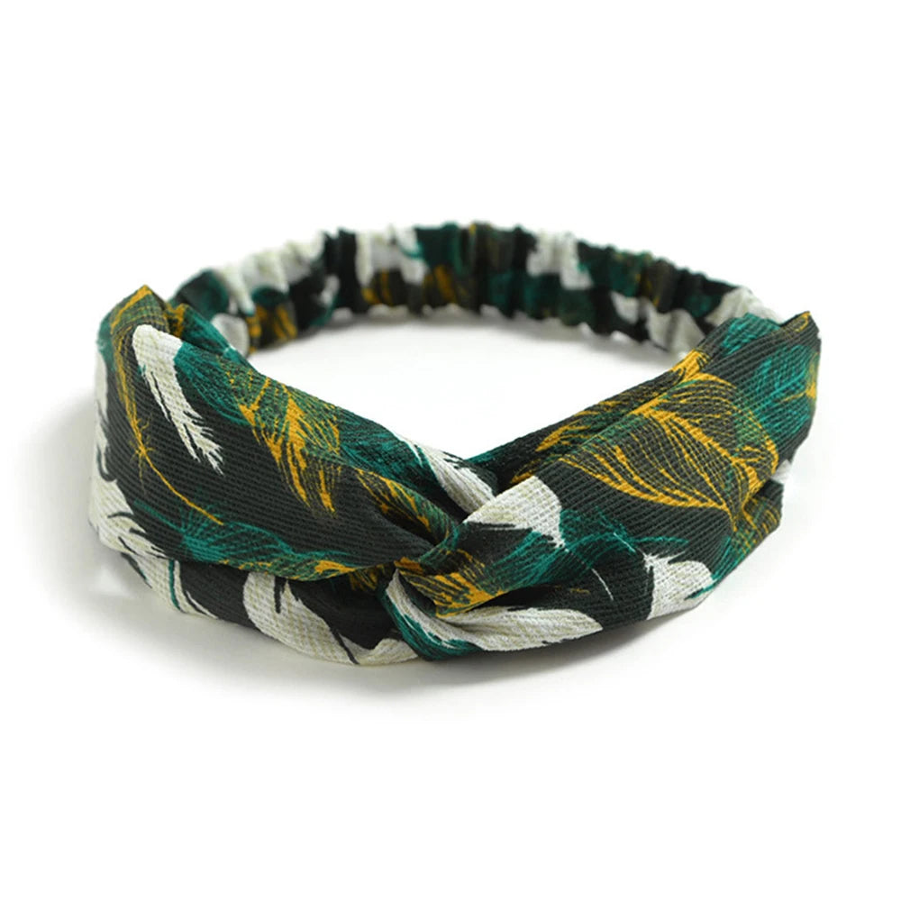 Korean Style Summer Lovely Hairband Women Hair Accessories Turban Twist Cross Headwrap Girl Floral Elastic Knotted Headwear