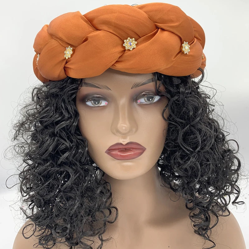 Bronzing Fabric Women's Headbands Elastic Braids Hair Bands Female Turban Cap Party Headwear Accessories Fashion Bandage Bandana