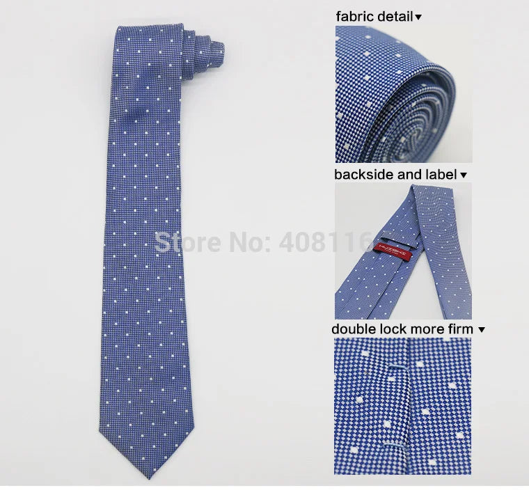 HUISHI 8cm Dot Neckties Skinny Fashion Business Men Polyester Microfiber Neck Tie Polka Check Men Neckie For Gentlemen Wedding