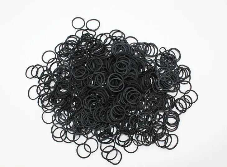 Mini Rubber Bands black Elastic Hair Bands Soft Hair Elastics Ties Bands for Office Supplies School Home 0.6*0.9