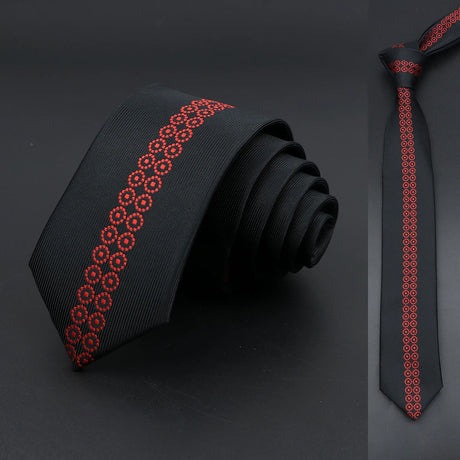 Skinny 6cm Ties For Men Wedding Dress Necktie Black Red Floral Paisley Patchwork Tie Business Slim Shirt Accessory Gift Cravate