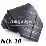 New Men's Formal Tie Striped Blue Gray Necktie 8cm Wide Tie Gift For Man Office Wedding Party Cravat Man Accessories Daily Wear