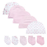 2022 Unisex Baby Hats+Gloves Headwear Cotton Solid Newborn Nightcap Fitted Baby Boys Girls Sets Print Cartoon Baby Accessories