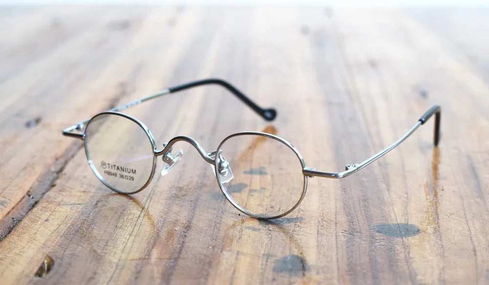Titanium Glasses Super Small Oval Full Rim Eyeglass Frames Men Women Optical Prescription Lightweight Earwear