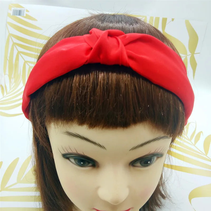 Fashion Top Knot Satin Headbands Wide Fabric Makeup Hairbands for Women Girls Ladies Washing Hair Hoops Bezel Hair Accessories