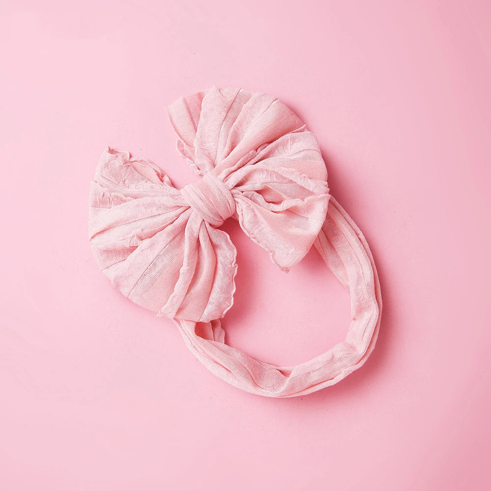 Baby Headband Big Bows For Girls Hair Accessories Jacquard Toddler Wide Headwrap Soft Newborn Hairband Elastic Kids Turban