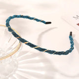 Organza Hairbands For Women Cross Weaving Hair Hoop Bands Korea Fashion Bright Silk Metal Headband Girls Hair Accessories Turban