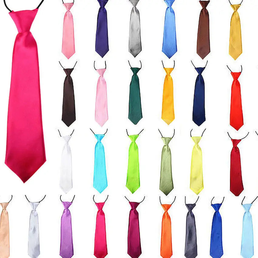 Kid Tie Solid classic NEW Ties Gift Fashion Wholesale Neckties Color Business Cravat Wedding Party Formal FA117