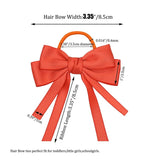 2PCS Elastic Hair Ties Rings Boutique Fabric Fringes Bows Grosgrain Ribbon Ponytail Holder Rubber Hair Bands Hair Accessories