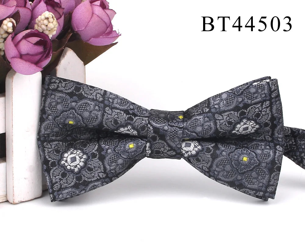 New Floral Men Bow Tie Claret Classic Bowtie For Men Flower Bow Ties For Business Wedding Butterfly Cravats Adult Suits Bowties