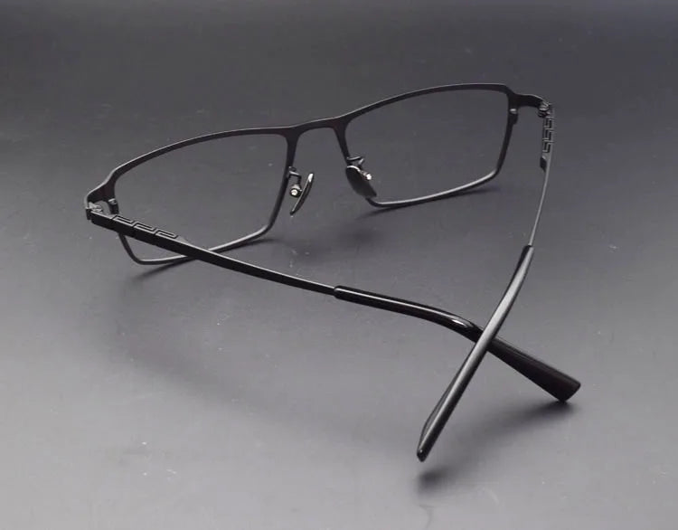 Pure Titanium Glasses Frame Men Titanium Alloy Prescription Eyeglasses Silver Super Light Spectacles Optical Glasses Frame