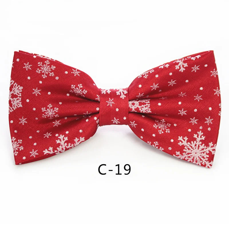 JEMYGINS Christmas Bow Ties for Mens Shirt  Snowflake Christmas Tree Pattern Men Silk Bow Tie  Christmas Party Gift