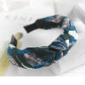 Women Elegant Top Knot Headband Print Dot Hairbands Girls Striped Plaid Flower Hair Hoop Fashion Hair Accessories FG0320