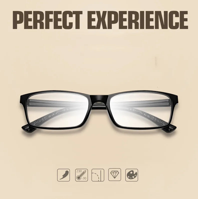 Men's And Women's Finished Myopia Glasses TR90 Frames And Aspherical Anti Blue Ray Photochromic Lenses SPH 0~-6.00 CYL 0~-2.00