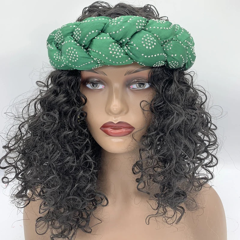 Bronzing Fabric Women's Headbands Elastic Braids Hair Bands Female Turban Cap Party Headwear Accessories Fashion Bandage Bandana