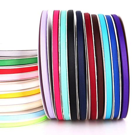 6-10mm 5 Yards Pure Color Whorl Grosgrain Ribbons Wedding Festival Party Decorations Bow Craft Card Gifts Wrapping Supplies DIY