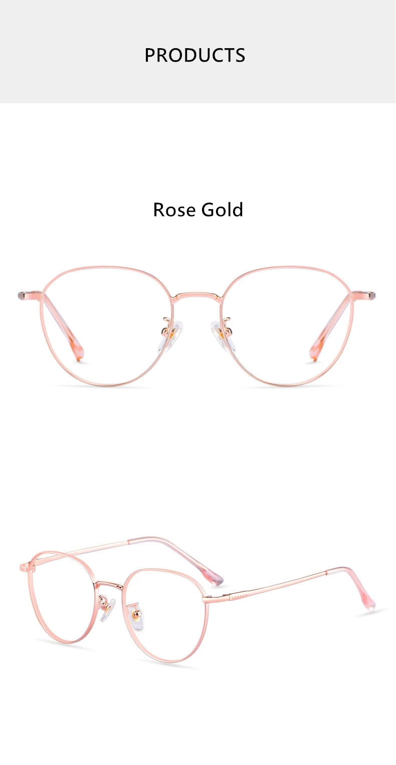 YIMARUILI New Titanium Alloy Wide-Rim Glasses Frame Men Round Retro Myopia Optical Prescription Eyeglasses Frame Women 80047