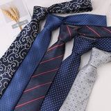 Corbata Hombre corbata 7cm Ties For Men Luxury Blue Stripes Necktie Business Corbatas Para Hombre Mariage Gift Shirt Accessories