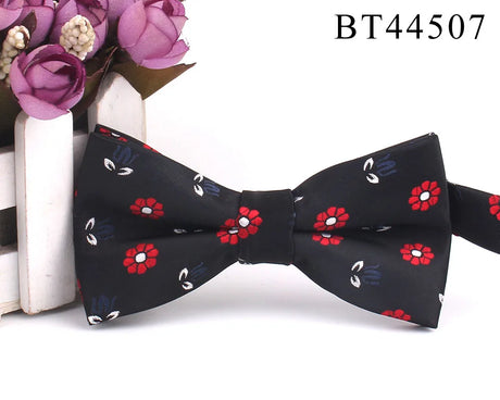 New Floral Men Bow Tie Claret Classic Bowtie For Men Flower Bow Ties For Business Wedding Butterfly Cravats Adult Suits Bowties