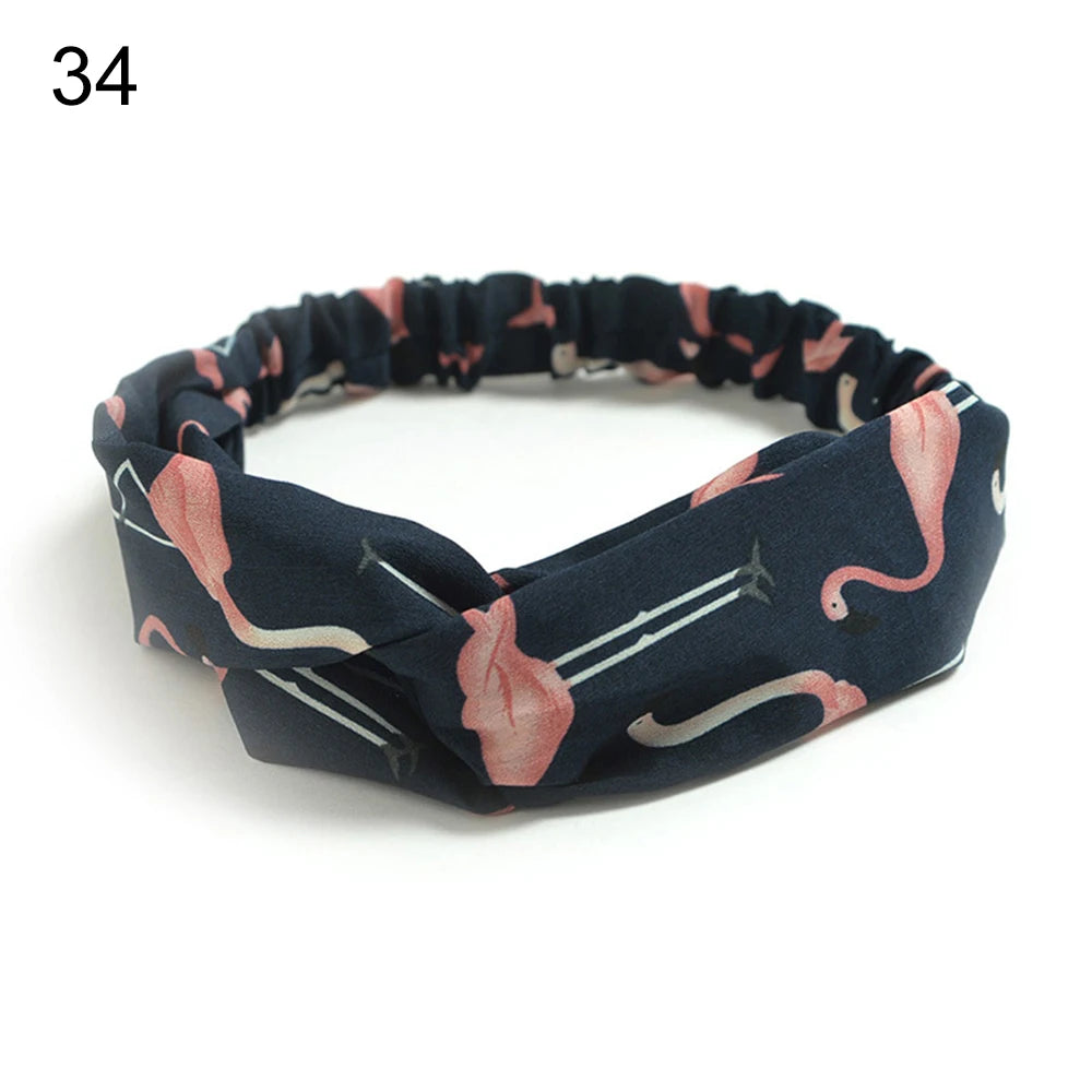 New Fashion Women Girls Bohemian Hair Bands Print Headbands Vintage Cross Turban Bandage Bandanas HairBands Hair Accessories
