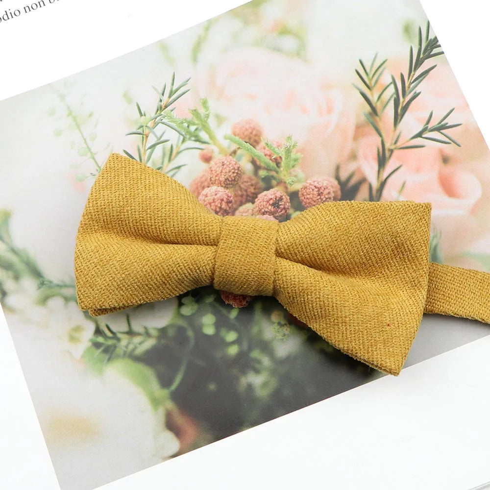 Mens Super Soft Downy Suede Parent-Child Bowtie Set Macarons Solid Color Classic Design Cute Butterfly Red Green Blue Pink Tie