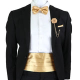 New Fashion Mens Cummerbund Bow Tie Brooch Set Black Red Blue   Waist Seal For Formal Tuxedo Business Suit Dinner Accessories