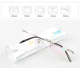 Frameless Nearsighted Glasses Finished Women Men Metal Leg Rimless Square Diopter Eyeglasses  -1.0 -1.5 -2.0 -2.5 -3.0 -3.5 -4.0