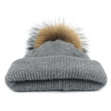 Hat Scarf Dual-purpose Womens Autumn Winter Hats Beanie Hats Pom Pom Hat Scarf For Pure Colour Women Raccoon Fur Female Skullies