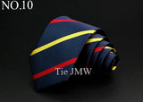 New Men's Tie Classic Stripe 7cm Jacquard Red Blue Green Necktie Daily Wear Cravat Wedding Party Dress Accessories Gift For Man